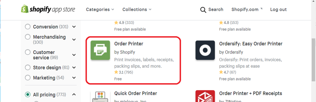 アプリ一覧画面で「order printer アプリ選択」操作説明イメージ　